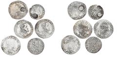 World coins Spanish Netherlands Spanish Netherlands, Phlip II, coll. of coins, incl. 1/5 Ecu 1566, Nijmegen, 1/5 Ecu 1563, 1572, Antwerp as well as 1/5 Ecu ND with counter mark. (6) - cleaned Ex. Juli