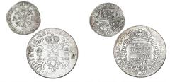 World coins Spanish Netherlands Spanish Netherlands, Brabant, Albert & Isabell, Real ND (1603-1607), Antwerp, KM 25.1, Carlos II, Patagon 1700, Antwerp, KM 91, mounting traces. (2) Ex. Julien Kints (1