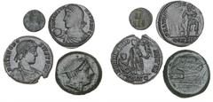 Ancient coins Ancient coins Rome - Collections Rome, coll. of coins, incl Republic, Semuncia, c. 217-215 BC, 7.00 g, Cr. 38/7, Constans, 337-350, Follis, Constantinople, RIC 92, Theodosius I, 379-395,