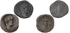 Ancient coins Roman Empire Roman Empire, Didius Julianus, 193, Sestertius, P M TR P COS S C, RIC 15, Clodius Albinus, Caesar, 193-195, Sestertius, FELICITAS COS II S C, RIC 52d. (2)