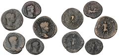 Ancient coins Rome - Collections Roman Empire, Caracalla, 198-217, As, P M TR P XVI IMP II COS IIII P P, RIC 506, Severus Alexander, 222-235, Sesterts, MARS VLTOR, RIC 635, Gordian III, 238-244, Seste