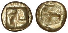 Ancient coins Greece Asia Minor Ancient Greece, Ionia, Uncertain, c. 625-600 BC, Electrum Hekte, cf. Rosen 314, SNG von Aul. 1777, BMC 45, 2.51 g - nice example of this enigmatic archaic type showing 