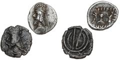 Ancient coins Greece The East Persis Ancient Greece, Persis, Darius II, Hemidrachm, Alram 565, Uncertain King II, Hemidrachm, Alram 619. (2)