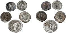 Ancient coins Rome - Collections Roman Empire, Marcus Aurelius, Caesar, 139-161-(180), Denarius, COS II, RIC 249, Septimius Severus, 193-211, Denarius, P M TR P XIII COS III P P, RIC 196, julia Soaemi