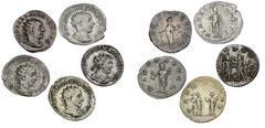 Ancient coins Ancient coins Rome - Collections Roman Empire, 5 Antoninianii from Gordian III, 238-244, VIRTVTI AVGVSTI, RIC 95, Trajan Decius, 249-251, PANNONIAE, RIC 21b, Herennius Etruscus, 249-251,
