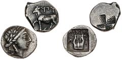 Ancient coins Greece Asia Minor Ancient Greece, Thrace, Byzantion, Hemidrachm, c. 340-320 BC, 2.51 g, Schönert-Geiss 236-590, Lycia, Hemidrachm, c. 100-88 BC, 2.06 g, SNG von Aulock 4321–3. (2)