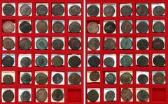 Ancient coins Rome - Collections Roman Empire, coll. of late Roman bronze coins, Diocletian, Maximian, Constantius I, Galerius, Severus II, Galeria Valeria, Maxentius, Licinius I, Constantin I, Magnen