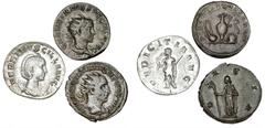 Ancient coins Roman Empire Roman Empire, Trajan Decius, Herennia Etruscilla and Herennius Etruscus, 249-251, 3 Antoninianii, DACIA, RIC 12b, PVDICITIA AVG, RIC 58b, PIETAS AVGVSTORVM, RIC 143. (3)