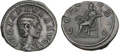 Ancient coins Ancient coins Roman Empire Roman Empire, Julia Paula, Augusta, 219-220, Denarius, Rome, CONCORDIA, 3.22 g, RIC 211, RSC 6a VF Ex. Professor Niels Hannestad