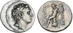 Ancient coins Greece The Hellenistic Monarchies Seleucid Kingdom Ancient Greece, Seleukid Empire, Antiochos III "the Great", 222-187 BC, Tetradrachm, Antioch, 16,42 g, SC 1045.4 - cleaning scratches V