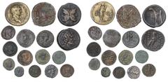 Ancient coins Rome - Collections Collection of coins from Greece, Rome and Byzans incl. S. Pompejus, Denarius, 137 BC, Cr 235/1a, Domitian, Sestertius, PAX AVGVST, RIC 288 (R), 16 pc