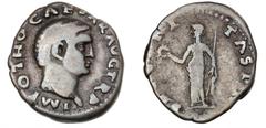 Ancient coins Roman Empire Roman Empire, Otho, 69 AD, Rome, Denarius, SECVRITAS P R, Securitas standing, RIC 8, 3.24 g. F