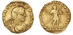 Ancient coins Ancient coins Roman Empire Roman Empire, Gratian, 367-383, Antioch, Solidus, PRINCIPIVM IVVENTVITIS, RIC 19, 3.21 g, clipped, scratch. F