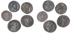 Ancient coins Rome - Collections Roman Empire, 5 Follis from Follis fra Diocletian, Maximian, Constantinus I, Maxentius and Maximinus II. (5)