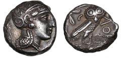 Ancient coins Greece Illyria and Central Greece Ancient Greece, Attica, Athen, Tetradrachm, c. 350 - 300 BC, 15.97 g, SNG Cop 65 VF