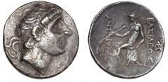 Ancient coins Greece The Hellenistic Monarchies Seleucid Kingdom Ancient Greece, Seleucid Empire, Antiochos I Soter, 281 - 261 BC, Tetradrachm, Seleukia on Tigris, 16.75 g, SNG Cop 56 VF-F