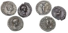 Ancient coins Ancient coins Rome - Collections Roman Empire, 3 denarii, Vespasian, 69-79, COS ITER TR POT, 3.07 g, RIC 29, Commodus, 180-192, PRINC IVVENT 3.26 g, RIC 616, Julia Soaemias, 218-222, VEN