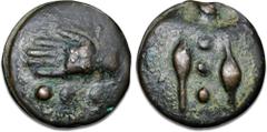 Ancient coins Roman Republic Anonymous, 280 - 270 BC, Aes Grave, Heavy Series, Quadrans, Rome, Cr 14/4, Syd. 11, HN Italy 271, 40 mm, 70.85 g - excellent example VF