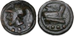 Ancient coins Roman Republic Anonymous, c. 225 - 217 BC. Aes Grave Triens, Rome, Cr 35/3a, Syd 74, HN Italy 339, 43 mm, 84.9 g - nice patina VF
