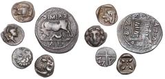 Ancient coins Ancient coins Greece - Collections Ancient Greece, small collection of coins, incl. Massalia, Obol, Sear 72, Apollonia, Drachm, Sear 1878, Kyzikos, Obol, Sear 3848, Miletos, Diobol, SNG 