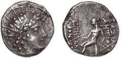 Ancient coins Ancient coins Greece The Hellenistic Monarchies Seleucid Kingdom Ancient Greece, Seleukid Empire, Antiochus VI, 145-141, Antioch, Drachm, cf. SNG Cop. 294ff., 3.36 g, corr. VF
