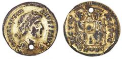 Ancient coins Ancient coins Roman Empire Roman Empire, Valentinian I, 364-375, Treveri, Solidus, RIC 17, subaerat, contemporary imitation/counterfeit, 2.85 g, corr., perf.