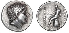 Ancient coins Greece The Hellenistic Monarchies Seleucid Kingdom Ancient Greece, Seleukid Empire, Antiochus I, 281-261 BC, Tetradrachm, 17.00 g - Nice, large and well-centered portrait. VF/VF-F