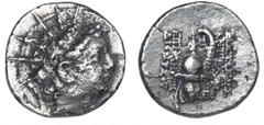 Ancient coins Greece The Hellenistic Monarchies Seleucid Kingdom Ancient Greece, Seleukid Empire, Antiochus VI, 145-141 BC, Antioch, Drachm, cf. SNG Cop. 294ff., 3.64 g, corr. VF