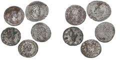Ancient coins Roman Empire Roman Empire, 5 antoninianii from Gallienus, Postumus, Probus, Carinus. (5)