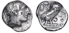 Ancient coins Ancient coins Greece Illyria and Central Greece Ancient Greece, Attica, Athen, Tetradrachm, c. 454–404 BC, SNG Cop. 31ff., 16.67 g. VF-F