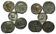 Multiple Lots Lot of 4 Roman Imperial Æ coins, including Gordian III, Antoninus Pius, Galeria Valeria, Trebonianus Gallus and 1 AR Roman Imperial Denarius of Etruscilla, to be catalog. Lot sold as is,