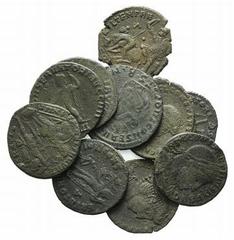 Multiple Lots Lot of 10 Late Roman Imperial Æ coins, including Constantine I, Licinius I, Constantius II and Constantius Gallus. Lot sold as is it, no returns