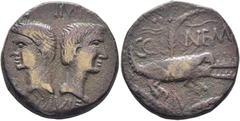 IMPERIO ROMANO / roman imperial ROMA IMPERIO. Augusto y Agripa. Hacia 21 a.C. Dupondio. Nemausus. Cocodrilo. GIC1730. RDC523. 10´09 g. BC+ o algo mejor