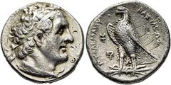 COLECCIÓN DE MONEDA GRIEGA DE PLATA / greek silver collection EGIPTO. Ptolomeo II Filadelfos. Tetradracma. 285-246 a.C. Cabeza diademada de Ptolomeo I a derecha, llevando aegis anudada. Águila a izqui