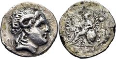 COLECCIÓN DE MONEDA GRIEGA DE PLATA / greek silver collection TRACIA. Lisímaco. Tetradracma. 300-281 a.C. Cabeza de Alejandro el Grande diademada a derecha con los cuernos de Ammon. Atenea Nicéfora se