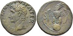 GRECIA Y ROMA / greek and roman coins ROMA IMPERIO. Augusto. Dupondio. 16-22. Cabeza radiada a izquierda, alrededor (DIVV)S AVGVSTVS PATER. Águila de frente batiendo las alas sobre un globo, con la ca