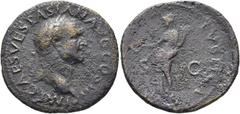 GRECIA Y ROMA / greek and roman coins ROMA IMPERIO. Vespasiano. As. 69-79. Busto laureado a derecha, alrededor IMP CAES VESPASIAN AVG COS III. Felicidad estante a izquierda portando caduceo y cornucop