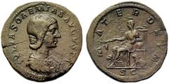 MONEDAS ANTIGUAS. IMPERIO ROMANO ROMAN EMPIRE COINS JULIA SOEMIAS. Sestercio. 218-222. IVLIA SOAEMIAS AVGVSTA y busto revestido y con el cabello recogido de la emperatriz a der. En rev. MATER. DEVM. y