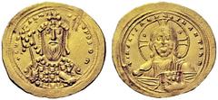 IMPERIO BIZANTINO · BYZANTINE COINS CONSTANTINO VIII. Stamenon o Histamenon nomisma. 1025-1028. Su busto y Cristo en Majestad. HJB292-93. Fb240. 4´42 g. Dos rayas en ley. y grafila de anv. y otra marq