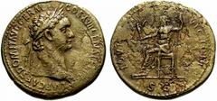 Primera sesión, 29 de noviembre MUNDO ROMANO Monedas de bronce - Imperio Romano Domiciano No.: 555 Starting Price - Precio de salida: EUR 100 85. Sestercio. IOVI VICTORI. Júpiter sedente. CyS32. C316.