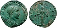 Primera sesión, 29 de noviembre MUNDO ROMANO Monedas de bronce - Imperio Romano Gordiano III No.: 759 Starting Price - Precio de salida: EUR 50 238-239. Sestercio. FIDES MILITVM. Fe estante con cetro 