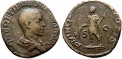 Primera sesión, 29 de noviembre MUNDO ROMANO Monedas de bronce - Imperio Romano Herennio Etrusco No.: 795 Starting Price - Precio de salida: EUR 60 250-251. Sestercio. PRINCIPI IVVENTVTIS. Herennio de
