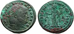 Primera sesión, 29 de noviembre MUNDO ROMANO Monedas de bronce - Imperio Romano Galerio Maximiano No.: 830 Starting Price - Precio de salida: EUR 10 302-303. Follis. Aquileia 1ª oficina. SACRA MONETA 