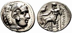 MONEDAS ANTIGUAS GRECIA Macedonia No.: 155 Starting Price - Precio de salida: EUR 200 H. 300 a.C. Alejandro III Magno. Taller incierto. Dracma. A/Cab. de Herakles con leonté anudado con garra. R/Zeus 