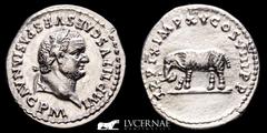 Roman Empire Titus Silver denarius 3.33 g. 18 mm. Rome 80 A.D. Almost uncirculated Roman Empire - Titus. 79-81 AD. - Silver denarius (3.33 g. 18 mm.), Rome mint, 80 A.D. IMP TITVS CAES VESPASIAN AVG P