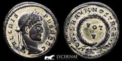 Roman Empire Crispus caesar Bronze Follis 3.18 grs. 20 mm. Siscia 320-1 GVF Crispus. Caesar, A.D. 317-326. Æ Bronze Follis. (3.18 grs. 20 mm.) Siscia mint, A.D. 320/1. IVL CRISPVS NOB C, laureate head