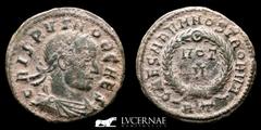 Roman Empire Crispus Caesar Æ Bronze Follis 2.50 g., 19 mm. Rome 316-326 A.D. Good very fine Roman Empire - CRISPUS (Caesar, 316-326). Silvered Bronze follis (2.50 g., 19 mm.). Minted in Rome. CRISPVS