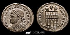 Roman Empire Constantine II Æ Bronze Follis 2,69 g., 20 mm. Trier 324-5 Extremely fine (EBC) Roman Empire - Constantine II, as Caesar, (317-337 A.D.) - Æ Follis (2,69 g., 20 mm.). Trier, AD 324-325. C