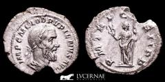 Roman Empire Roman Empire - Pupienus, silver denarius (2,65 g. 21 mm.) Rome, AD 238. IMP C M CLOD PVPIENVS AVG, laureate, draped and cuirassed bust right. P M TR P COS II P P, Felicitas standing left,