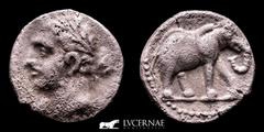 Ancient Hispania Ancient Hispania - Carthaginian occupation, (mobile mint travelling with troops in Southern Spain during II Punic War (218-210 B.C.), silver quarter of shekel (1,70 g. 13 mm.) Elephan